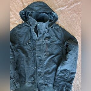 Monarchy Full Zip Jacket Large Black Long Sleeve Slim Fit Mens, Heavy, Preppy